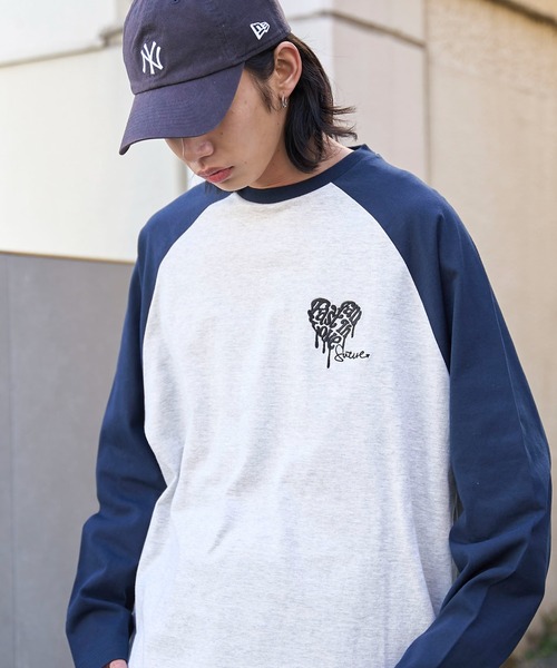 セール】WEGO/【25年春夏新作】ラグランハートグラフィックロンT