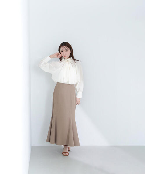 【美人百花4月号掲載】シアーボウタイブラウス ◇【美人百花4月号掲載】シアーボウタイブラウス（シャツ