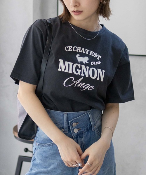 Mac-House(マックハウス)の「T-GRAPHICS ネコシルエットTシャツ(Tシャツ/カットソー・レディース・ホワイト/チャコールグレー/ベージュ・L/M)」の17枚目の写真
