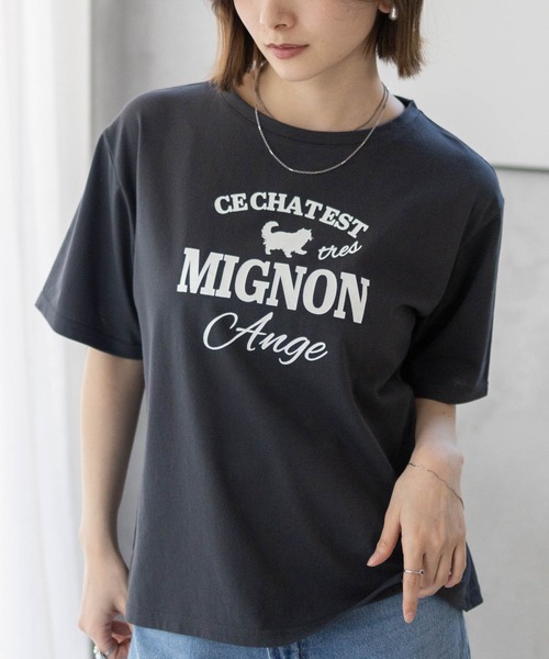 Mac-House(マックハウス)の「T-GRAPHICS ネコシルエットTシャツ(Tシャツ/カットソー・レディース・ホワイト/チャコールグレー/ベージュ・L/M)」の20枚目の写真