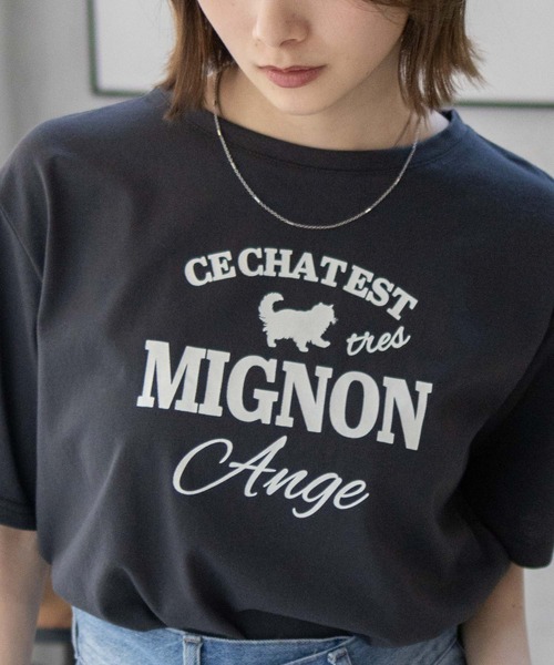 Mac-House(マックハウス)の「T-GRAPHICS ネコシルエットTシャツ(Tシャツ/カットソー・レディース・ホワイト/チャコールグレー/ベージュ・L/M)」の19枚目の写真