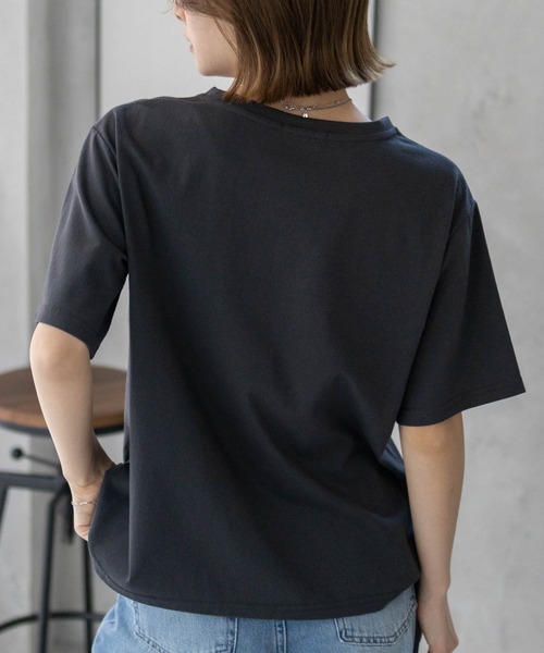 Mac-House(マックハウス)の「T-GRAPHICS ネコシルエットTシャツ(Tシャツ/カットソー・レディース・ホワイト/チャコールグレー/ベージュ・L/M)」の22枚目の写真