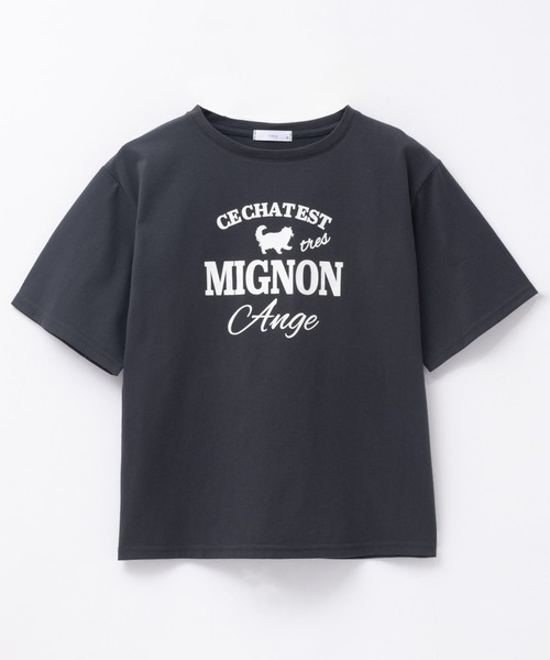 Mac-House(マックハウス)の「T-GRAPHICS ネコシルエットTシャツ(Tシャツ/カットソー・レディース・ホワイト/チャコールグレー/ベージュ・L/M)」の4枚目の写真