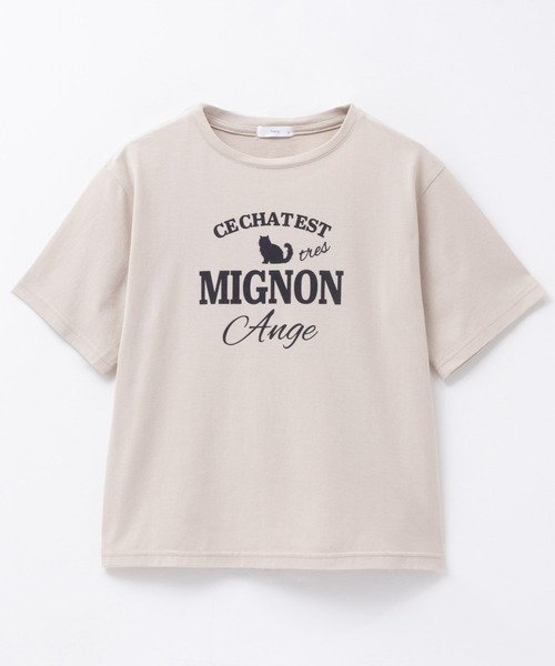 Mac-House(マックハウス)の「T-GRAPHICS ネコシルエットTシャツ(Tシャツ/カットソー・レディース・ホワイト/チャコールグレー/ベージュ・L/M)」の7枚目の写真