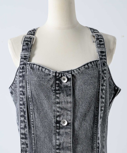What Is Heart(ワットイズハート)の「denim long one-piece - デニムロングワンピース -(ワンピース・レディース・ブルー/グレー・MEDIUM/SMALL)」の16枚目の写真