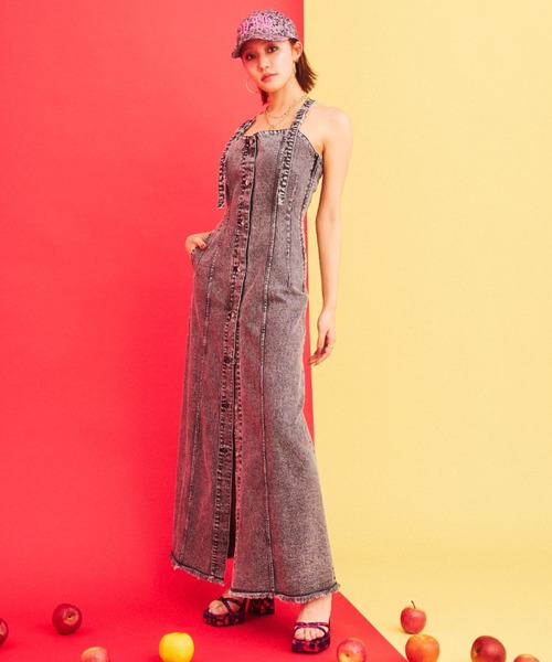 What Is Heart(ワットイズハート)の「denim long one-piece - デニムロングワンピース -(ワンピース・レディース・ブルー/グレー・MEDIUM/SMALL)」の5枚目の写真