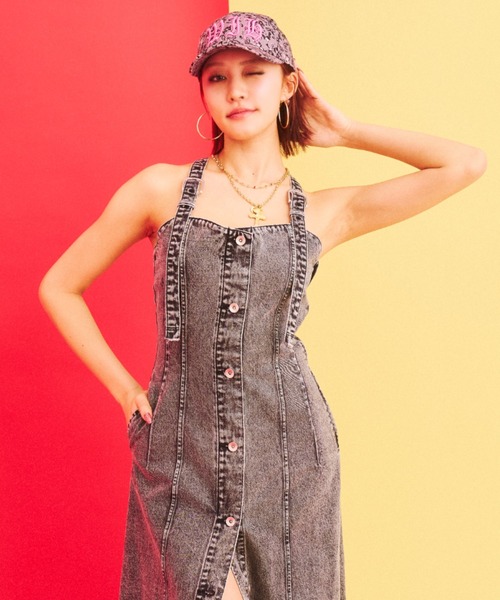 セール】denim long one-piece - デニムロングワンピース