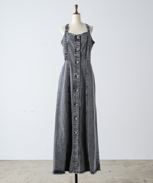What Is Heart(ワットイズハート)の「denim long one-piece - デニムロングワンピース -(ワンピース・レディース・ブルー/グレー・MEDIUM/SMALL)」の13枚目の写真