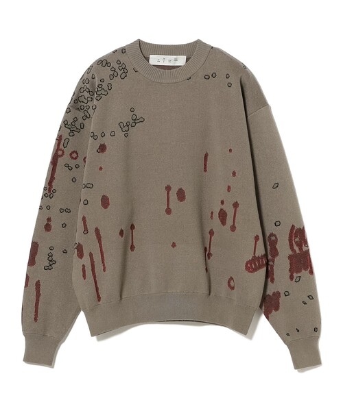 BAL（バル）の「BAL / DRIP JACQUARD COTTON CREWNECK SWEATER（ニット/セーター・メンズ・ナチュラル/グレー・MEDIUM/X-LARGE/LARGE）」の8枚目の写真