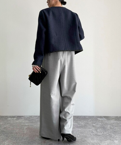 fredy emue（フレディエミュ）の「ツイードジャケット（ノーカラージャケット・レディース・ブラック系その他/ネイビー/ピンク系その他・38）」の22枚目の写真