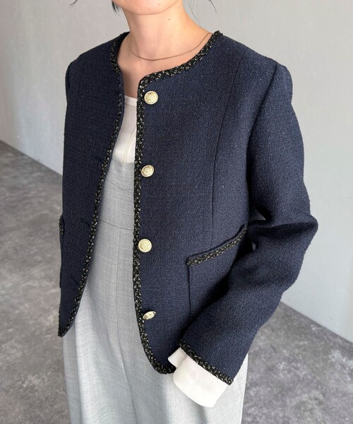 fredy emue（フレディエミュ）の「ツイードジャケット（ノーカラー