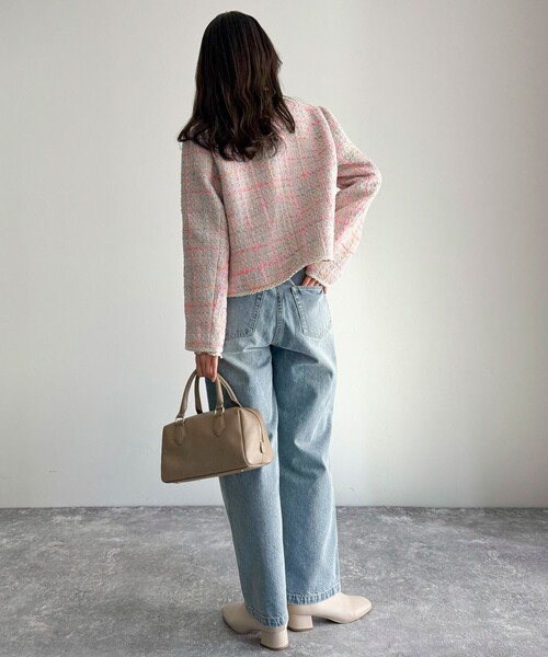 fredy emue（フレディエミュ）の「ツイードジャケット（ノーカラージャケット・レディース・ブラック系その他/ネイビー/ピンク系その他・38）」の14枚目の写真