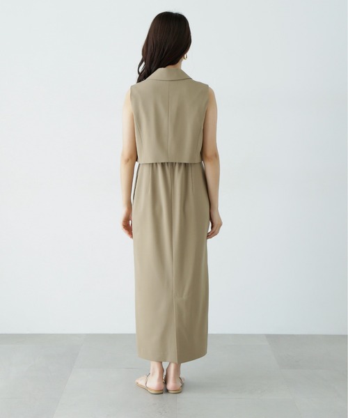 N.(N. Natural Beauty Basic)(エヌエヌナチュラルビューティーベーシック)の「テーラードジレ&キャミワンピースセット(ワンピース・レディース・チャコールグレー/ベージュ・MEDIUM/SMALL)」の20枚目の写真