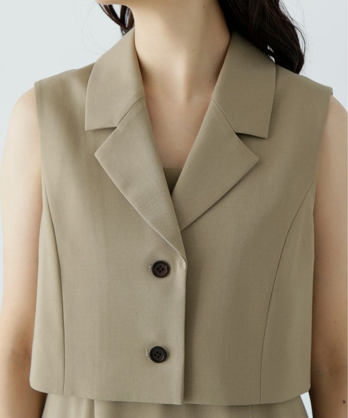 N.(N. Natural Beauty Basic)(エヌエヌナチュラルビューティーベーシック)の「テーラードジレ&キャミワンピースセット(ワンピース・レディース・チャコールグレー/ベージュ・MEDIUM/SMALL)」の21枚目の写真