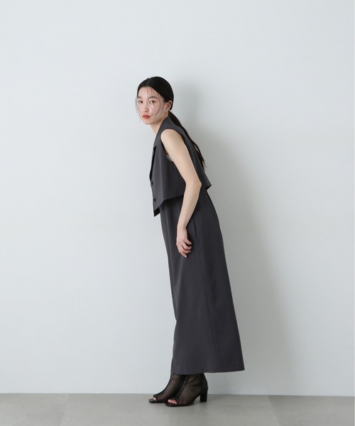 N.(N. Natural Beauty Basic)(エヌエヌナチュラルビューティーベーシック)の「テーラードジレ&キャミワンピースセット(ワンピース・レディース・チャコールグレー/ベージュ・MEDIUM/SMALL)」の10枚目の写真