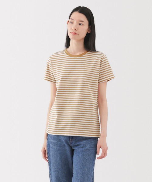 無印良品(ムジルシリョウヒン)の「婦人 天竺編みクルーネック半袖Tシャツ(Tシャツ/カットソー・レディース・ブルー系/ブラック/ライトイエロー/グレー/ホワイト/イエロー系/ブラック系/ライトピンク/ブラウン系・M/XS/XL/L/S)」の8枚目の写真