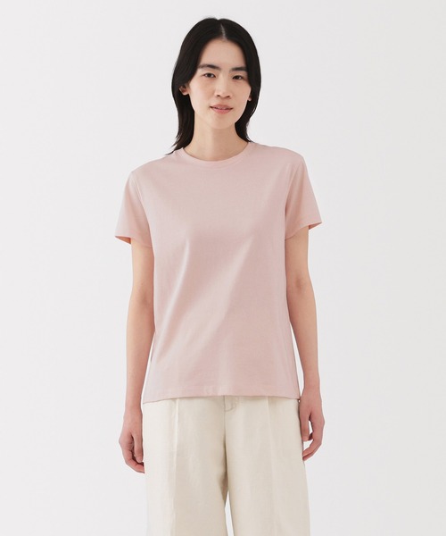 無印良品(ムジルシリョウヒン)の「婦人 天竺編みクルーネック半袖Tシャツ(Tシャツ/カットソー・レディース・ブルー系/ブラック/ライトイエロー/グレー/ホワイト/イエロー系/ブラック系/ライトピンク/ブラウン系・M/XS/XL/L/S)」の9枚目の写真