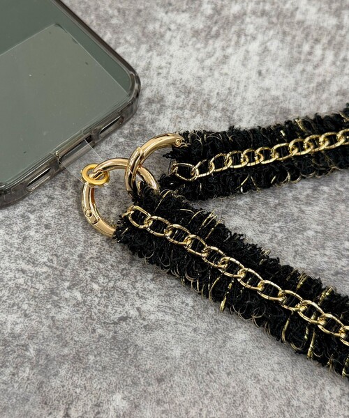 fredy emue（フレディエミュ）の「【by daisy/バイデイジー】ツィードチェーンストラップ ロング（その他小物・レディース・ブラック/アイボリー/ブラック系その他3・FREE）」の11枚目の写真