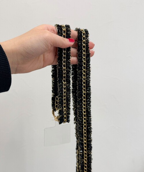 fredy emue（フレディエミュ）の「【by daisy/バイデイジー】ツィードチェーンストラップ ロング（その他小物・レディース・ブラック/アイボリー/ブラック系その他3・FREE）」の12枚目の写真
