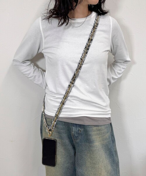 fredy emue（フレディエミュ）の「【by daisy/バイデイジー】ツィードチェーンストラップ ロング（その他小物・レディース・ブラック/アイボリー/ブラック系その他3・FREE）」の14枚目の写真