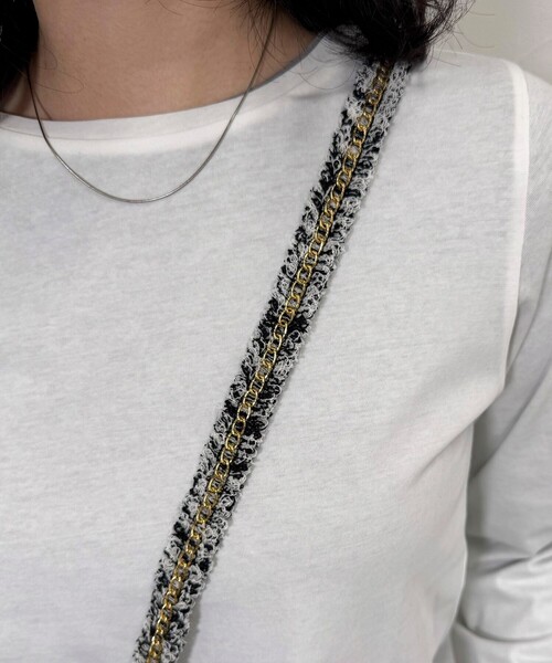 fredy emue（フレディエミュ）の「【by daisy/バイデイジー】ツィードチェーンストラップ ロング（その他小物・レディース・ブラック/アイボリー/ブラック系その他3・FREE）」の16枚目の写真