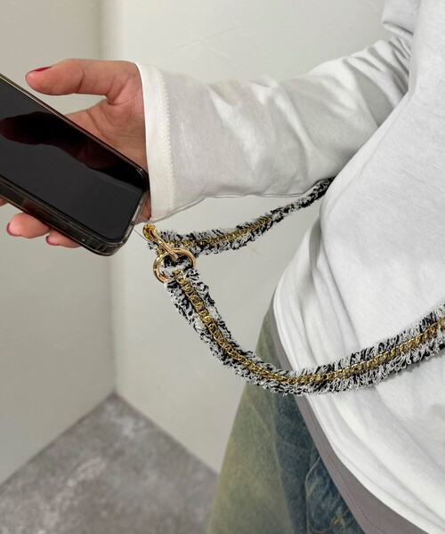 fredy emue（フレディエミュ）の「【by daisy/バイデイジー】ツィードチェーンストラップ ロング（その他小物・レディース・ブラック/アイボリー/ブラック系その他3・FREE）」の17枚目の写真