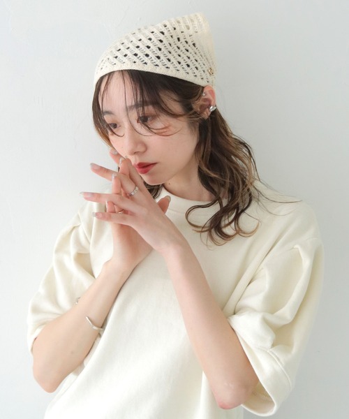 CLEIO(クレイオ)の「【CLEIO】クロシェバブーシュカ(ニットキャップ/ビーニー・レディース・ブラック/アイボリー/テラコッタ・FREE)」の15枚目の写真