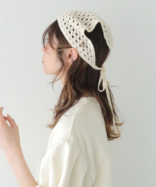 CLEIO(クレイオ)の「【CLEIO】クロシェバブーシュカ(ニットキャップ/ビーニー・レディース・ブラック/アイボリー/テラコッタ・FREE)」の17枚目の写真