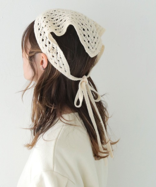 CLEIO(クレイオ)の「【CLEIO】クロシェバブーシュカ(ニットキャップ/ビーニー・レディース・ブラック/アイボリー/テラコッタ・FREE)」の18枚目の写真