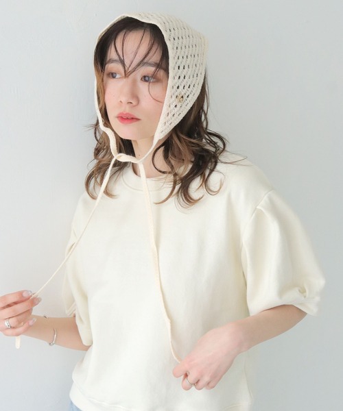 CLEIO(クレイオ)の「【CLEIO】クロシェバブーシュカ(ニットキャップ/ビーニー・レディース・ブラック/アイボリー/テラコッタ・FREE)」の6枚目の写真