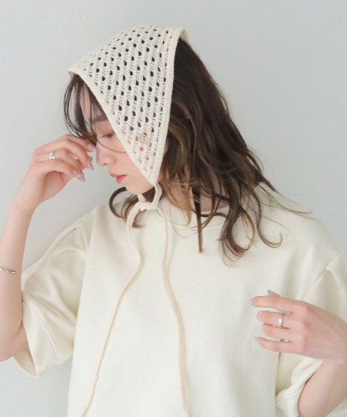 CLEIO(クレイオ)の「【CLEIO】クロシェバブーシュカ(ニットキャップ/ビーニー・レディース・ブラック/アイボリー/テラコッタ・FREE)」の8枚目の写真