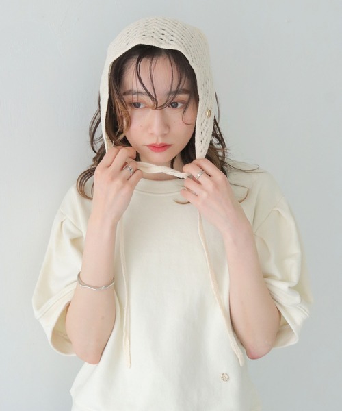 CLEIO(クレイオ)の「【CLEIO】クロシェバブーシュカ(ニットキャップ/ビーニー・レディース・ブラック/アイボリー/テラコッタ・FREE)」の9枚目の写真