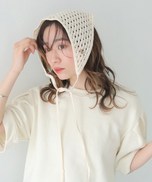 CLEIO(クレイオ)の「【CLEIO】クロシェバブーシュカ(ニットキャップ/ビーニー・レディース・ブラック/アイボリー/テラコッタ・FREE)」の11枚目の写真