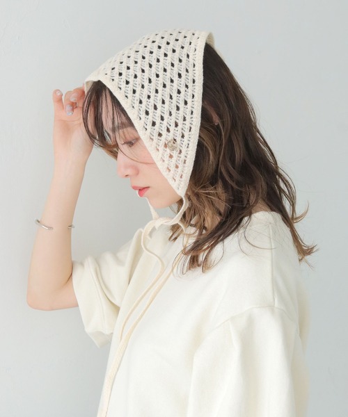 CLEIO(クレイオ)の「【CLEIO】クロシェバブーシュカ(ニットキャップ/ビーニー・レディース・ブラック/アイボリー/テラコッタ・FREE)」の12枚目の写真