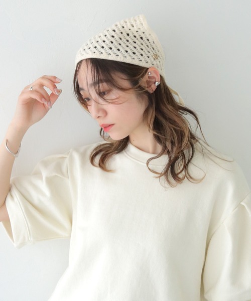 CLEIO(クレイオ)の「【CLEIO】クロシェバブーシュカ(ニットキャップ/ビーニー・レディース・ブラック/アイボリー/テラコッタ・FREE)」の14枚目の写真