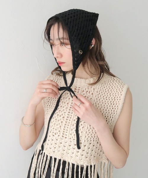 CLEIO(クレイオ)の「【CLEIO】クロシェバブーシュカ(ニットキャップ/ビーニー・レディース・ブラック/アイボリー/テラコッタ・FREE)」の20枚目の写真