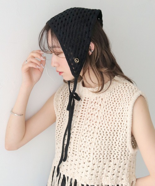 CLEIO(クレイオ)の「【CLEIO】クロシェバブーシュカ(ニットキャップ/ビーニー・レディース・ブラック/アイボリー/テラコッタ・FREE)」の21枚目の写真