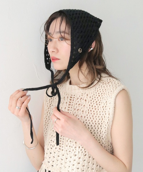 CLEIO(クレイオ)の「【CLEIO】クロシェバブーシュカ(ニットキャップ/ビーニー・レディース・ブラック/アイボリー/テラコッタ・FREE)」の22枚目の写真