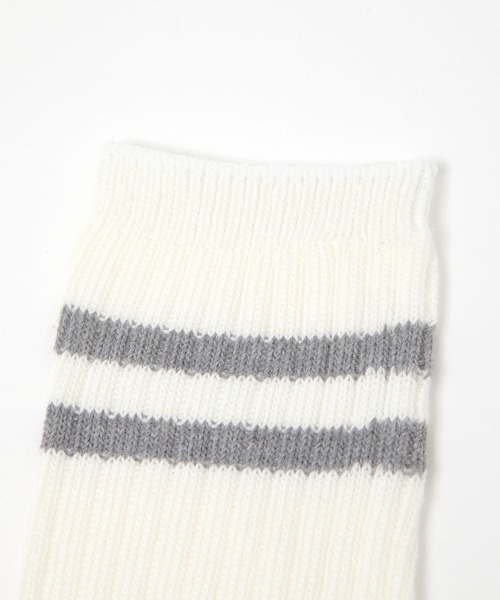 BAYFLOW（ベイフロー）の「ルーズリブラインソックス（ソックス/靴下・レディース・ブラック/レッド/ブルー/グレー・FREE）」の5枚目の写真