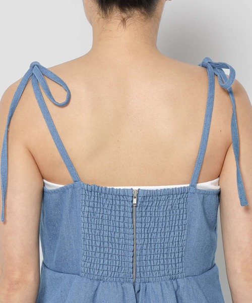 mysty woman(ミスティウーマン)の「ペプラムデニムサロペ 328306(サロペット/オーバーオール・レディース・ネイビー/ライトブルー/グレー・FREE)」の22枚目の写真