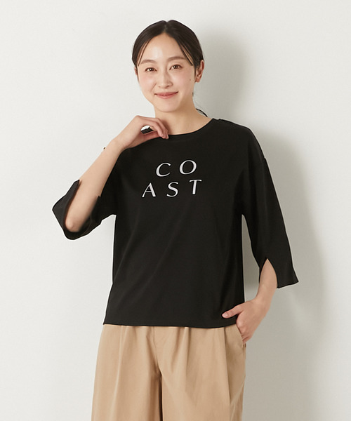 MELROSE claire(メルローズ クレール)の「ローマプリントTシャツ(Tシャツ/カットソー・レディース・ブラック/トップグレー/ホワイト・FREE)」の2枚目の写真
