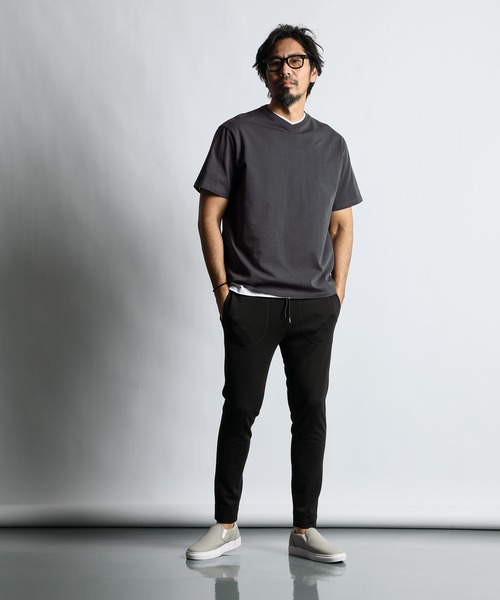 シリコンバイオ加工 シルキータッチ浅VネックTシャツ ｜The