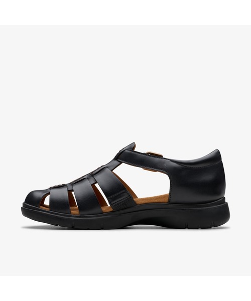 Clarks（クラークス）の「Certina Sun / セルティナサン（ブラックレザー）（サンダル・レディース・ブラック・UK3/UK3.5/UK4/UK4.5/UK5/UK5.5/UK6）」の2枚目の写真