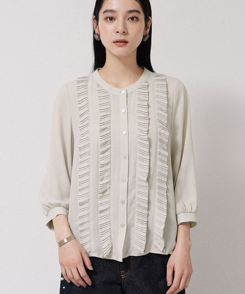 スーナウーナ（SunaUna）/【お仕事にも！／プリーツフリル】春色ブラウス セール】【お仕事にも！／プリーツフリル】春色ブラウス（シャツ