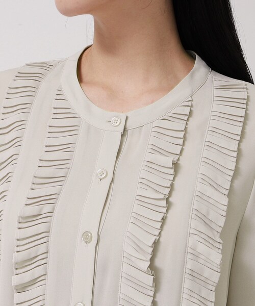 セール】【お仕事にも！／プリーツフリル】春色ブラウス（シャツ