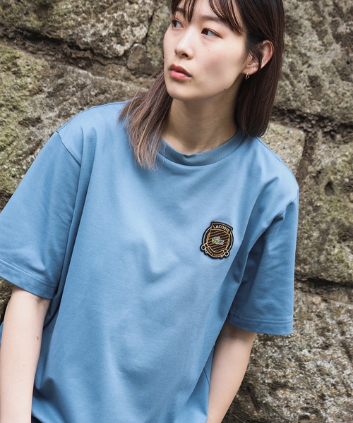 週末値下げ　ラコステ カノコシャツ　サイズ　38 Lacoste セール】【別注】LACOSTE / バッジ カノコ Tシャツ（Tシャツ