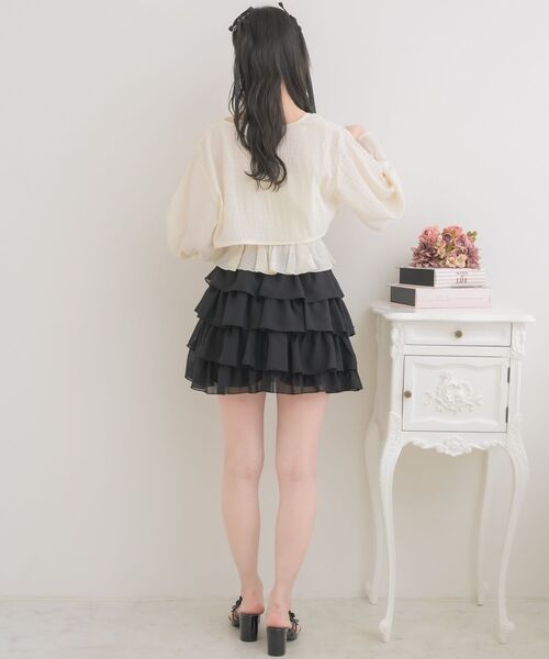 ems excite(エムズエキサイト)の「リボンステッチキャミ&ボレロSET(シャツ/ブラウス・レディース・ブラック/ナチュラル/ホワイト系その他・FREE)」の8枚目の写真