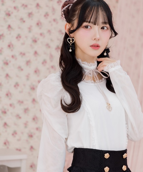 ROJITA（ロジータ）の「ビジューチェーンシアートップス（Tシャツ/カットソー・レディース・ブラック/ホワイト/ピンク・FREE）」の10枚目の写真