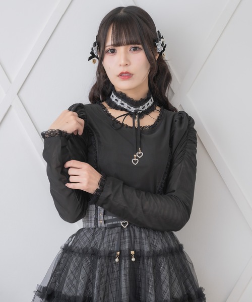 ROJITA（ロジータ）の「ビジューチェーンシアートップス（Tシャツ/カットソー・レディース・ブラック/ホワイト/ピンク・FREE）」の13枚目の写真