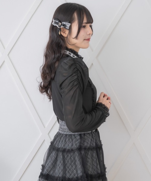 ROJITA（ロジータ）の「ビジューチェーンシアートップス（Tシャツ/カットソー・レディース・ブラック/ホワイト/ピンク・FREE）」の16枚目の写真